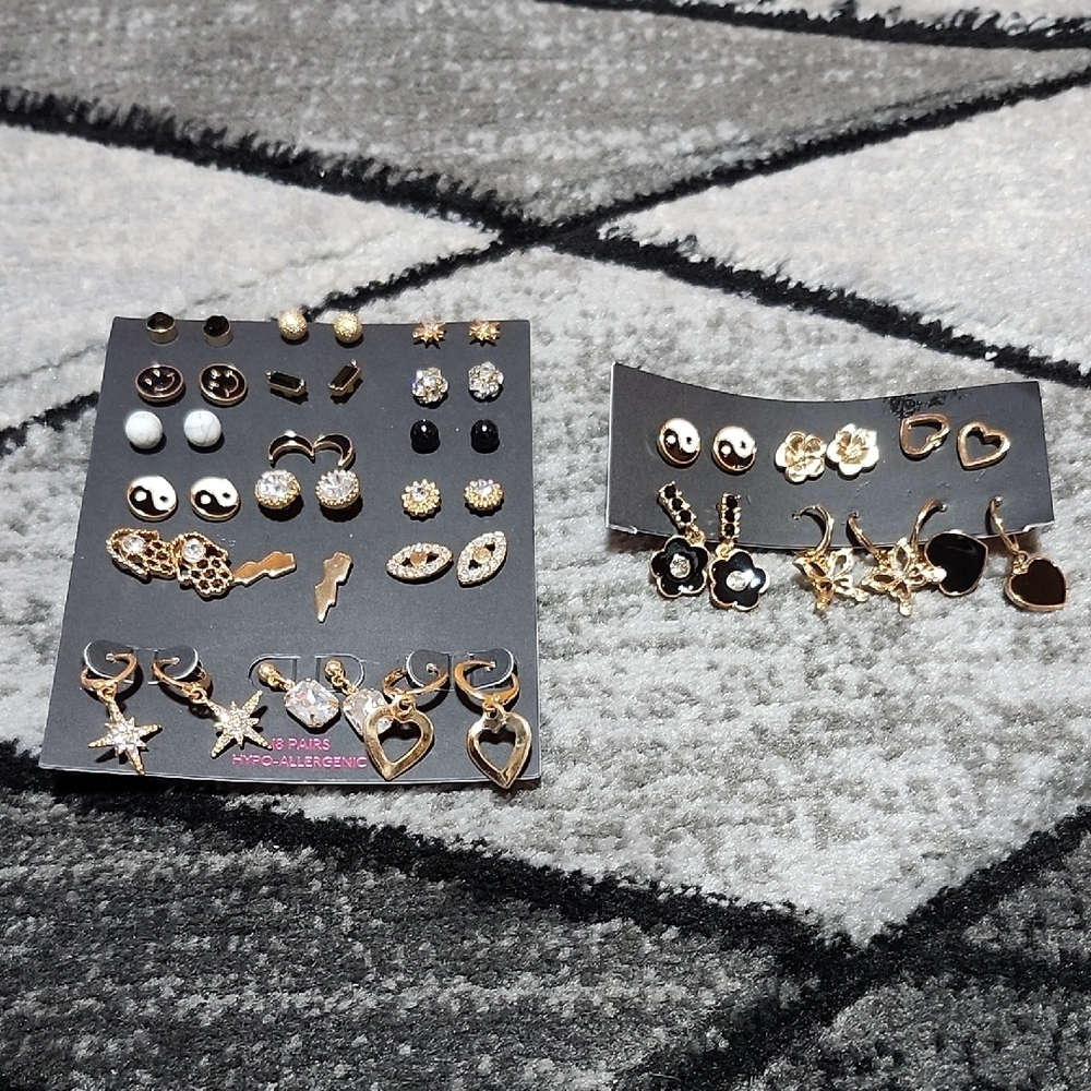 ASSORTED HYPOALLERGENIC 24 PAIRS EARRINGS BUNDLE